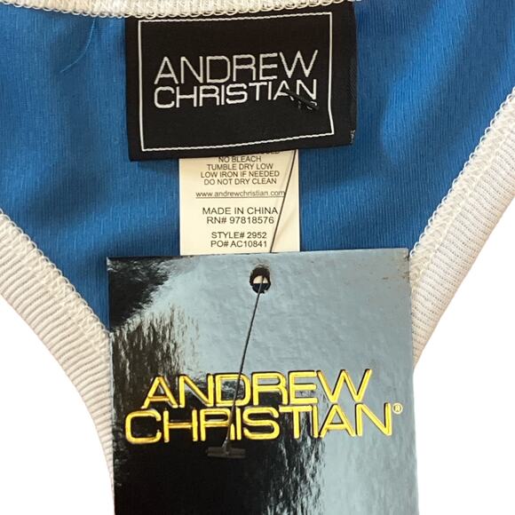 Andrew Christian Phys. Ed. Gym Varsity Tank Blue XL Extra Large - Picture 13 of 14